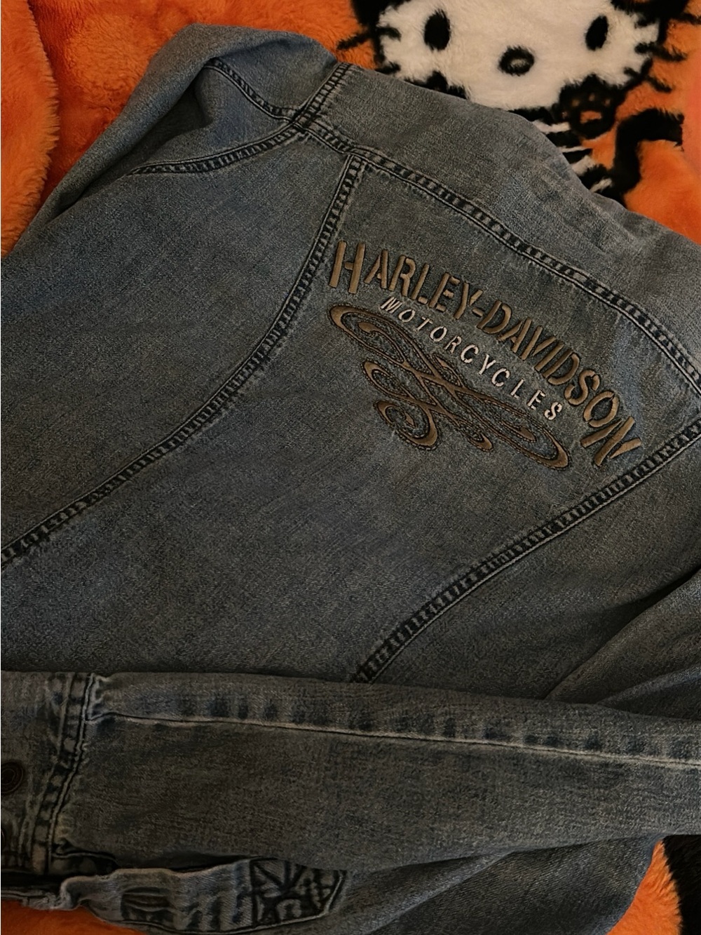 Harley Davidson Collared Denim Button Down